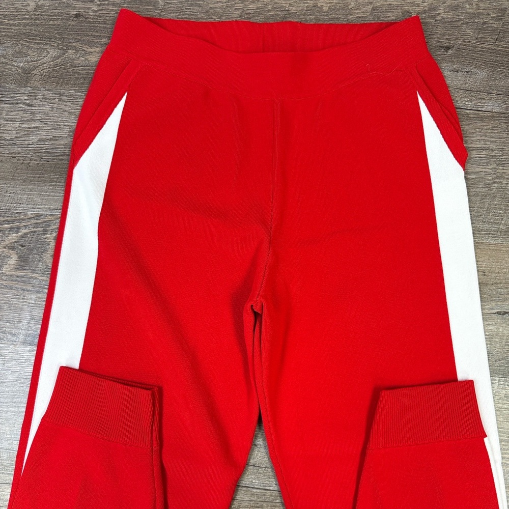 🔥 Express x Olivia Culpo Red Knit Track Pants (Size Medium)